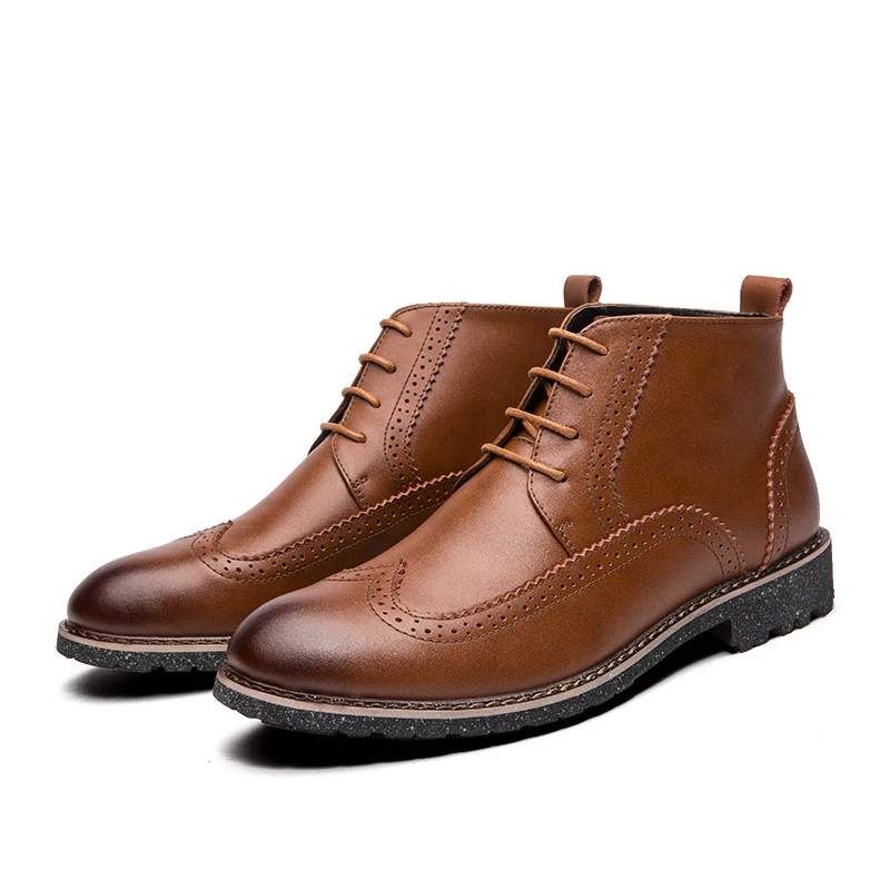 Jual Aksen Kulit Mewah Sepatu Flat Pria Sepatu Oxford Gaya Inggris Kasual Untuk Pria Sepatu Gaun Merek Fashion Untuk Pria Sepatu Bot Pergelangan Kaki