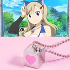 Аниме EDENS ZERO Rebecca кулон ожерелье 3D квадратное розовое сердце колье ожерелье для женщин девушек ювелирные изделия