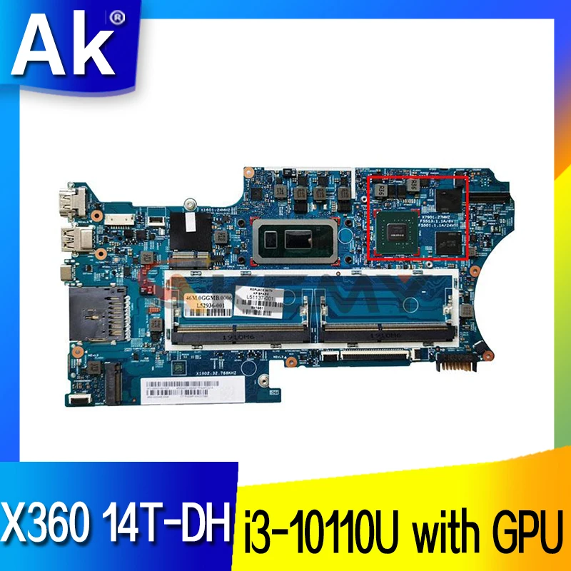 

Материнская плата для ноутбука HP pavilion X360 14T-DH 14M-DH 14-DH 18742-1 с/N16S-GTR-S-A2 GPU i3-10110U CPU 100% рабочий