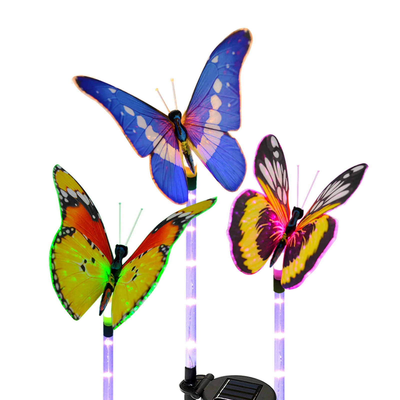 

3x Outdoor Solar Butterfly Lights LED Landscape Stake Light Pathway Decor