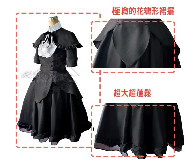 

Anime Puella Magi Madoka Magica Cos Akemi Homura Cosplay Costume Cartoon Halloween Girls Black Dress Set Halloween Costumes
