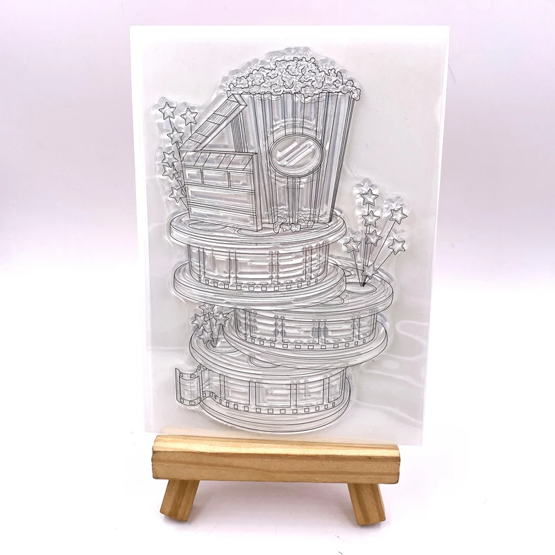 

ZFPARTY Movie/ popcorn Transparent Clear Silicone Stamps for DIY Scrapbooking/Card Making/Kids Crafts Fun Decoration