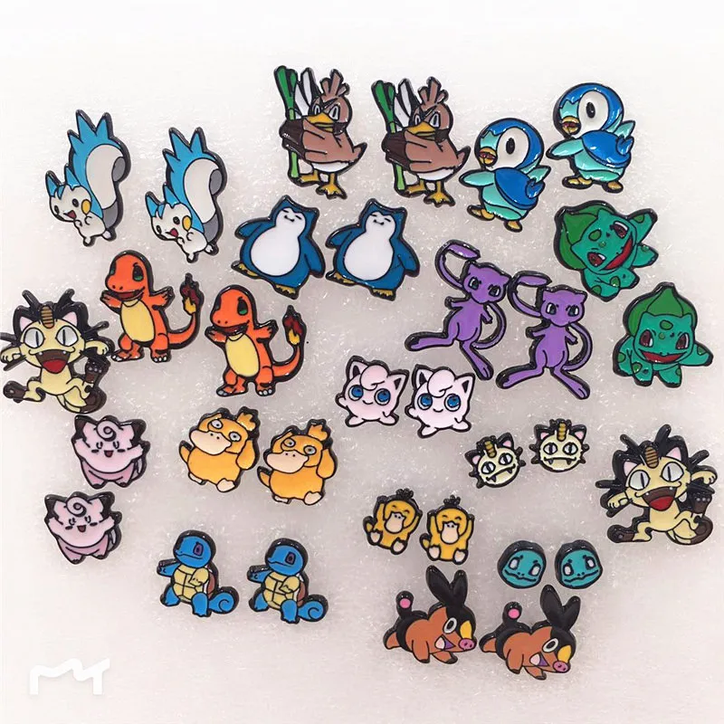 Оптовая продажа EUPNHY 20 пар серьги гвоздики с животными из мультфильма Pokemon Go белки