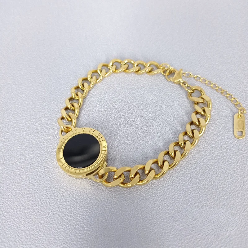 

Stainless Steel Women for Bracelet Personality Black Brand Chain Titanium Steel Bracelet Women Wild Simple Fashion Bracelet gift