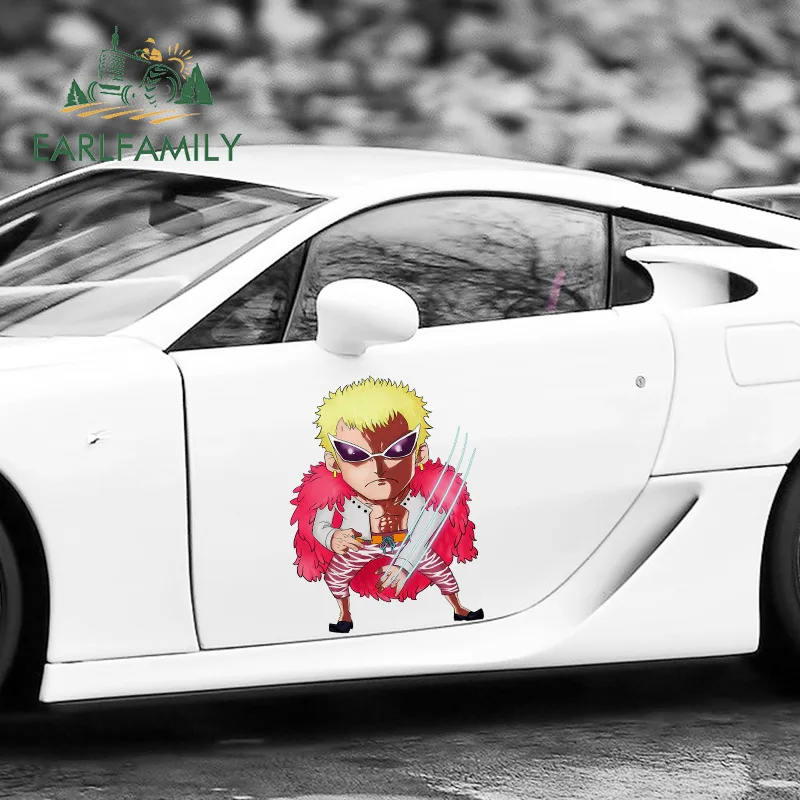 

EARLFAMILY 43cm x 32.9cm Cartoon Characters Sticker DIY Scratch-Proof Car Body Vinyl Car Wrap Doflamingo Car Sticker