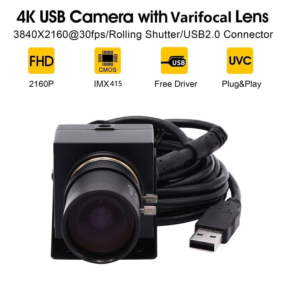 Веб-камера 340x216 0 Sony IMX415 MJPEG 30fps CCTV варифокальный ручной зум объектив CS видеокамера