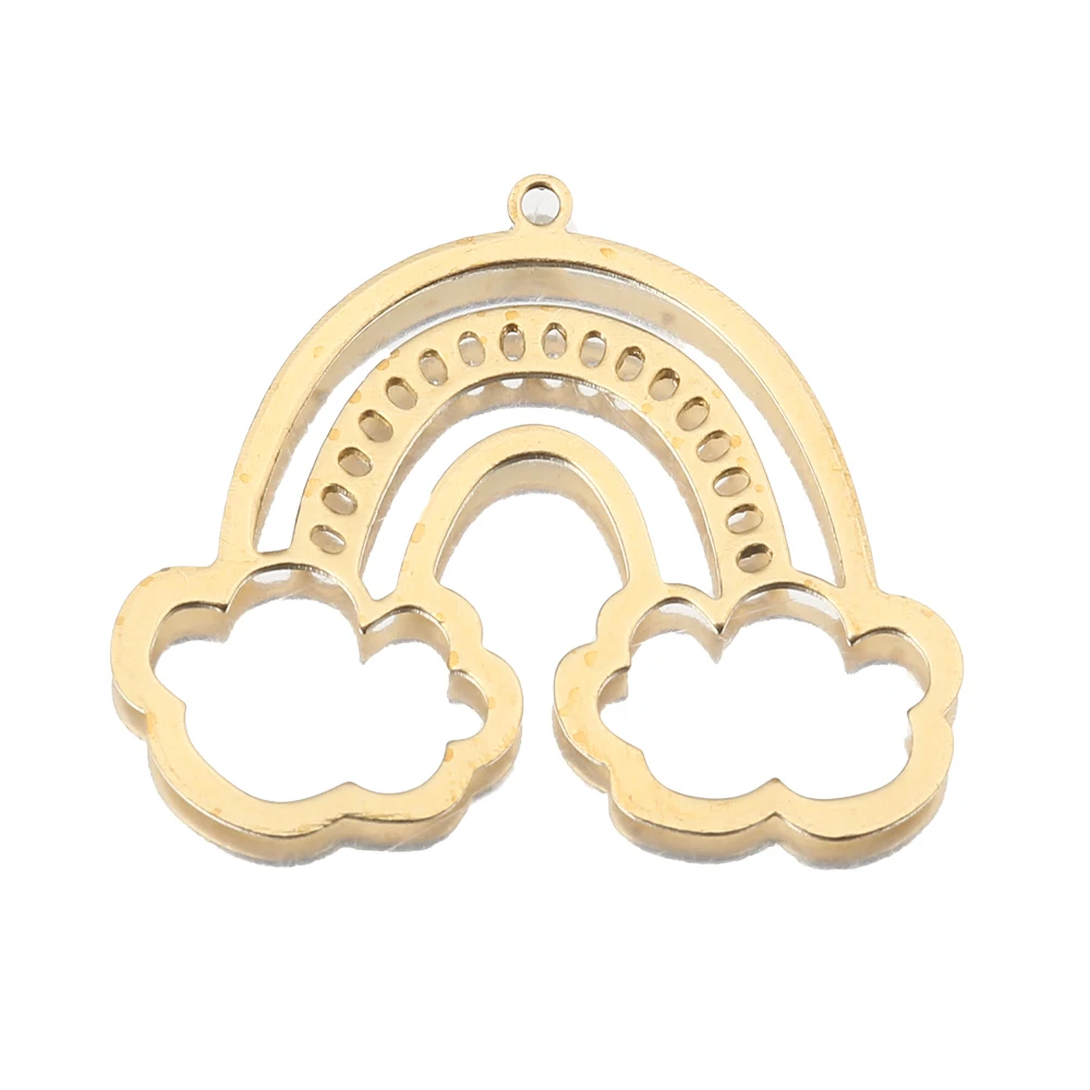

10pcs Raw Brass Hollow Sun Rainbow Cloud Earrings Charms Connectors Accessories Diy For Women Necklace Jewelry Making Findings
