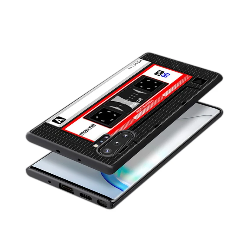 

Classical Old Retro Cassette Tape For Samsung Galaxy Note 20 Ultra 10 9 8 S10 S10E S9 S8 S7 Plus Pro 5G Black Phone Case