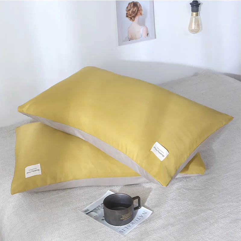 Yellow beige Одноцветный чехол для подушки OLOEY, 1 шт., размер 48x74, чехол для подушки в кратком стиле, прямоугольные мягкие декоративные наволочки - Цвет: Yellow beige