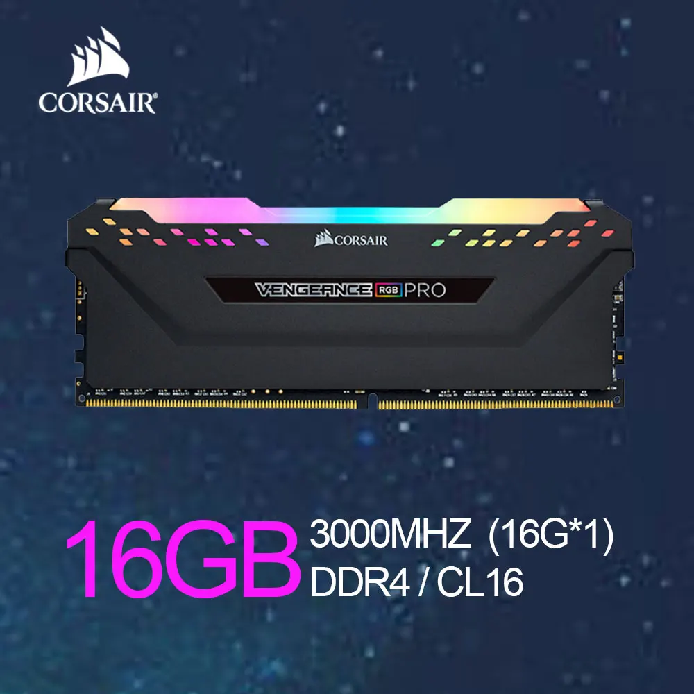 

CORSAIR RAM 16GB (1x16GB) 3000MHz 3200mhz 3600mhz RGB PRO DIMM Desktop Memory DDR4 PC4 CL16 CL18 Memoria Module