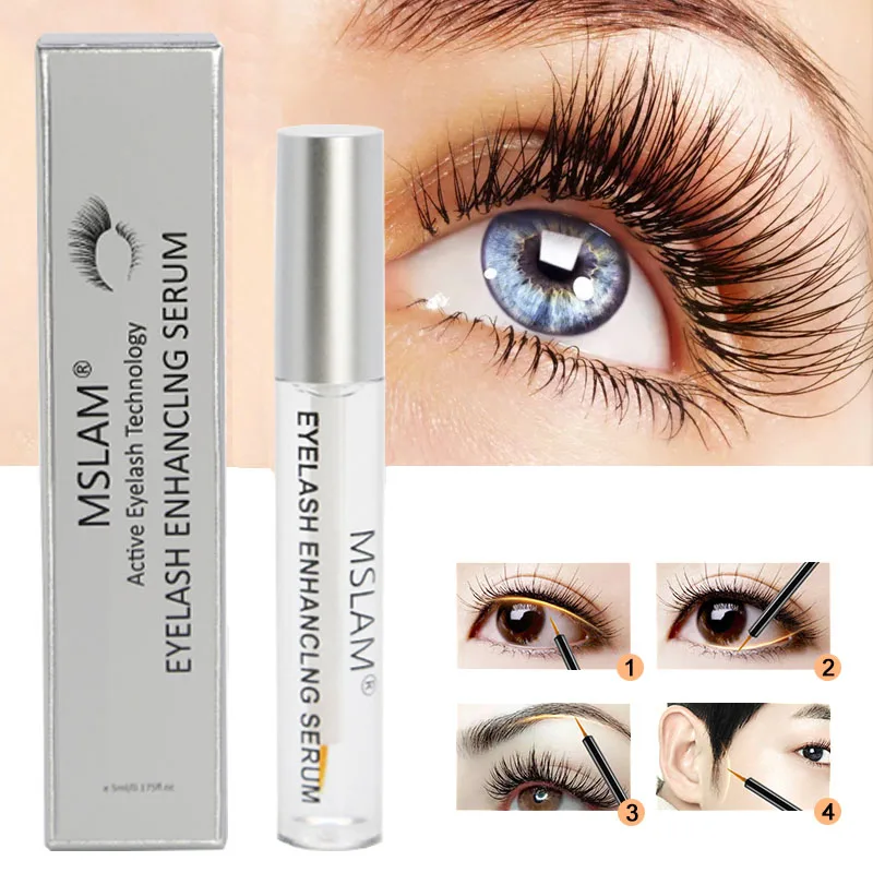 

MSLAM Eyelash Growth Serum Eye Lashes Enhancer Essence Mascara Nourishing Eyelashes Thicker Longer Curler Lashes Eyebrow Makeup