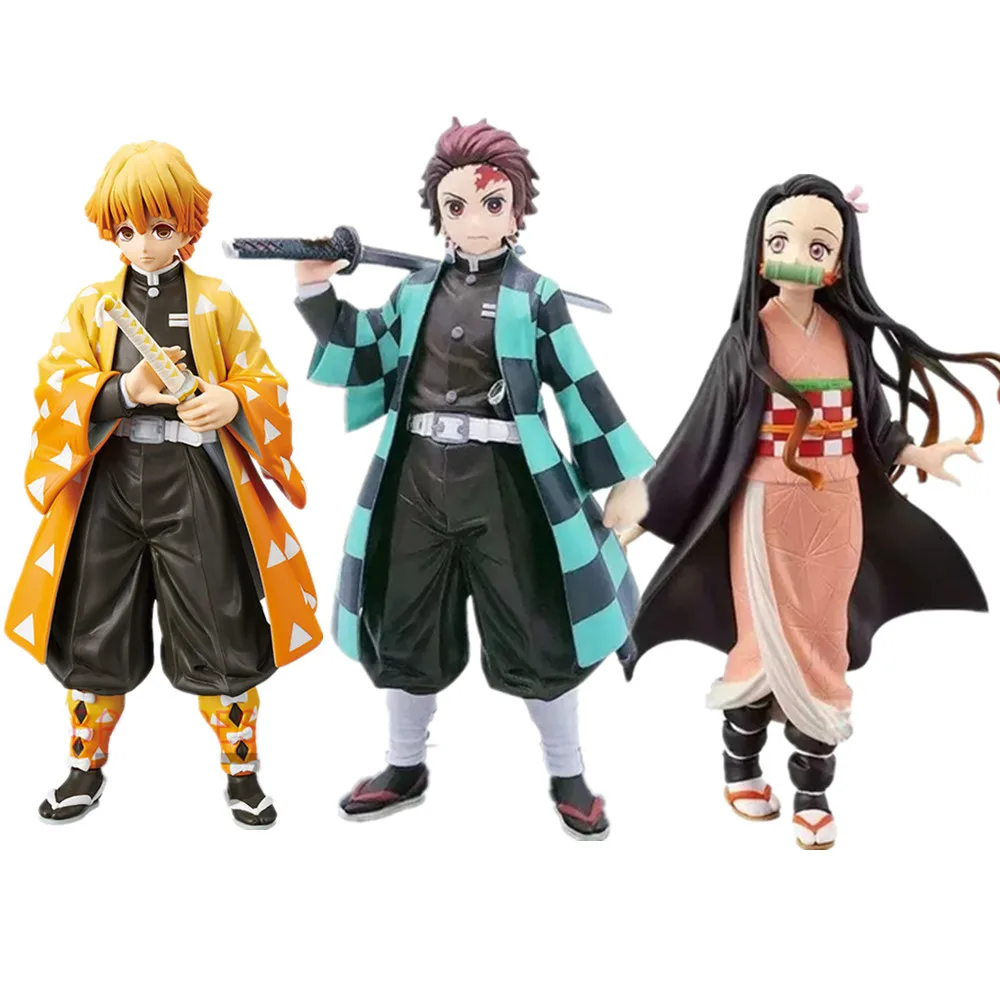 Экшн фигурка Demon Slayer Kimetsu no Yaiba Agatsuma Zenitsu Nezuko Tanjirou ПВХ игрушка убийца демонов