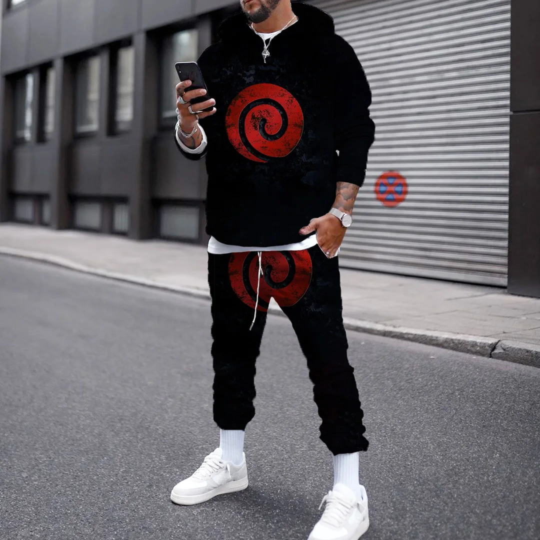 

2022 new new brand creative element sweater track and field suit men's casual two-piece 3D printing suit spring and autumn men's