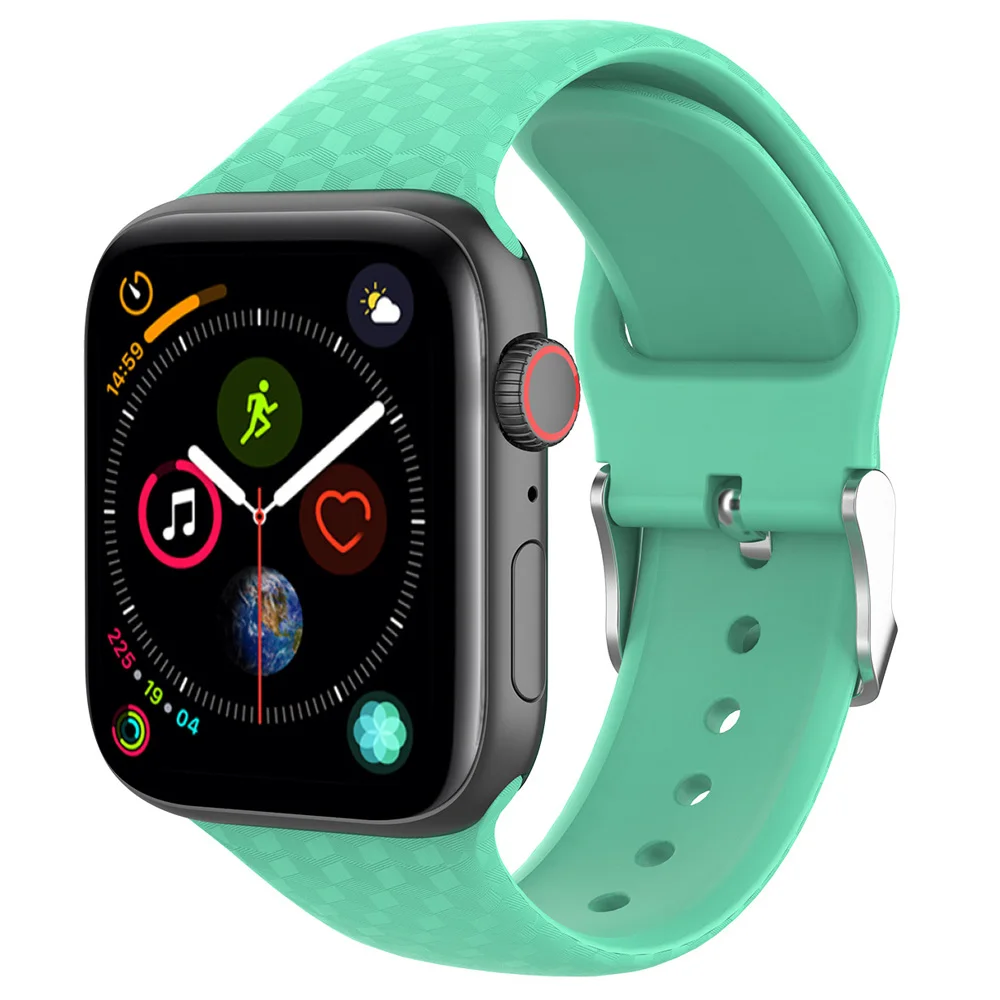 wave green 3D текстура Silicond ремешок для наручных часов Apple Watch 4 38 мм 40 мм 42 44 мм Спортивные Мягкие модные ремешки наручных часов Iwatch серии 4/1/2/3 - Цвет ремешка: wave green