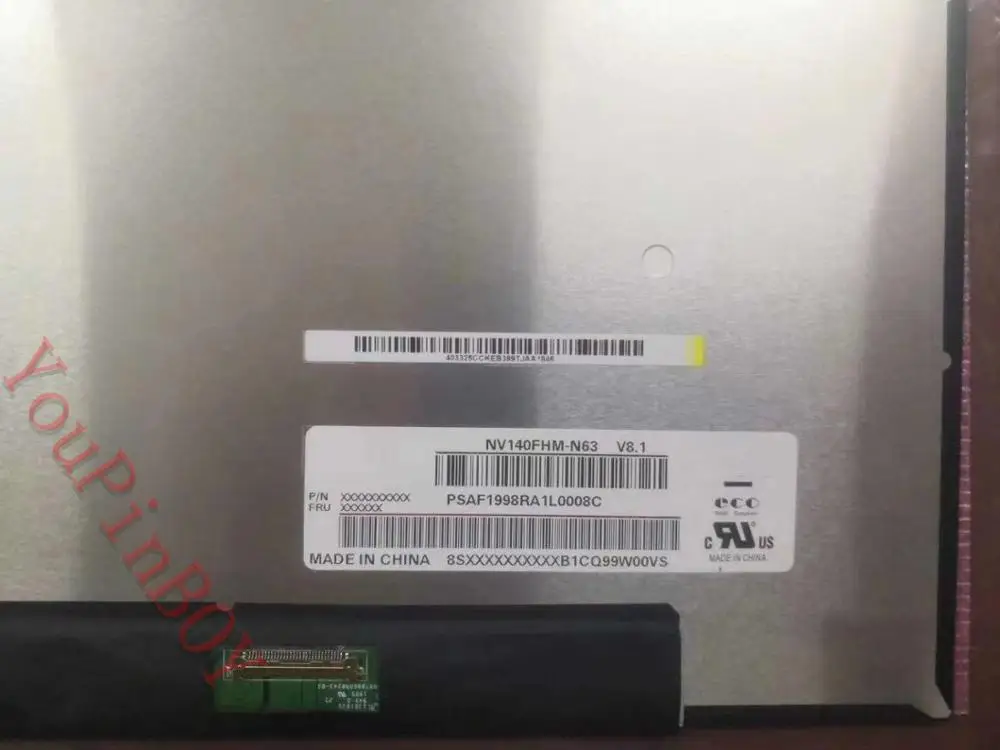 Ноутбуковый ЖК-дисплей с LED-подсветкой 14,0 дюймов для BEO NV140FHM-N63 V8.1 с разрешением FHD 1920*1080, 72% NTSC, EDP, 30 контактов, IPS.