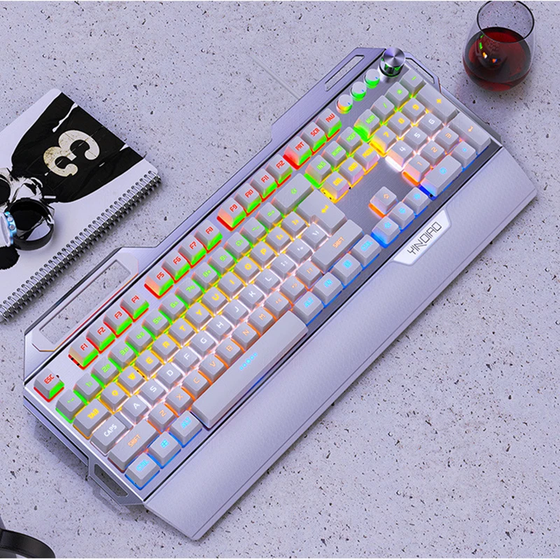 Механическая игровая клавиатура с обновленной ручкой двойной режим 108 клавиш