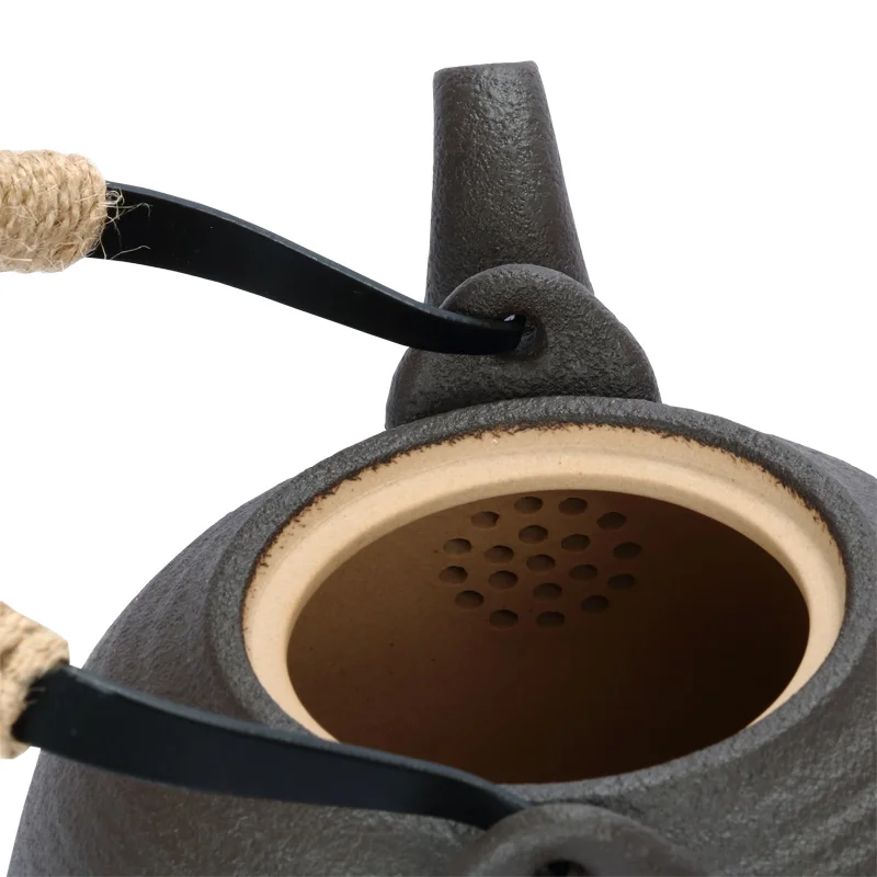 Глиняный керамический чайник с фильтром винтажный кунг фу ручной работы самовар