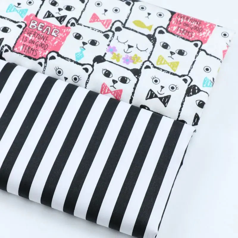 Саржевая ткань из 100% хлопка с принтом кошек для лоскутов материал