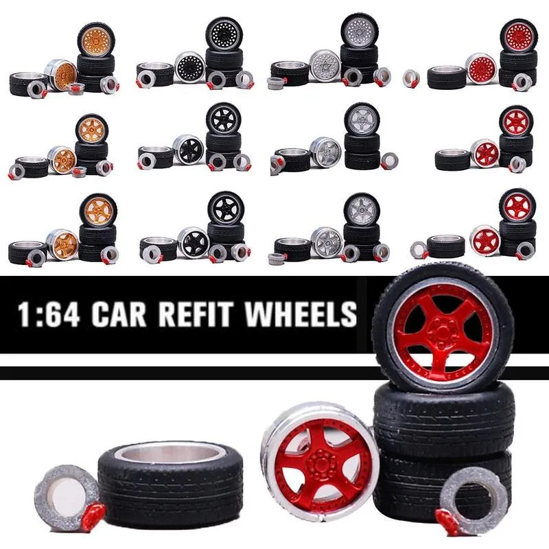 

1/64 Model Modified Tire No.8012 Model Modified Tire Toy Car Vehicles Wheel Rubber HOT Diecasts General Model Change 2021 T U2P2