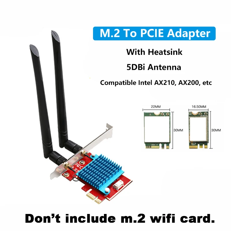 Беспроводной адаптер M.2 в PCI Express конвертер с 2 антеннами NGFF Wi-Fi Bluetooth-карта для Intel