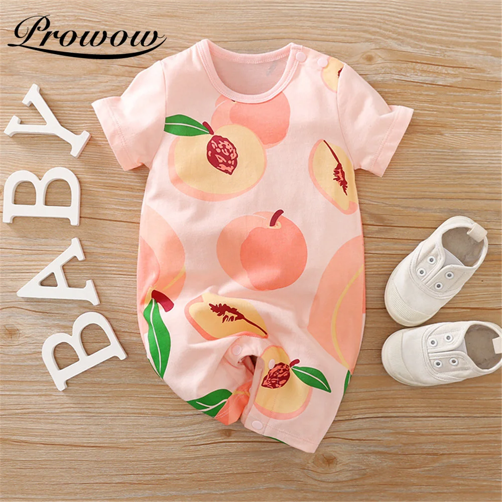 

Prowow Summer Fruit Baby Romper Cute Infant Sleepwear Newborn Overalls For Babies Cotton Cherry Clothes For Infant Girl Jumpsuit