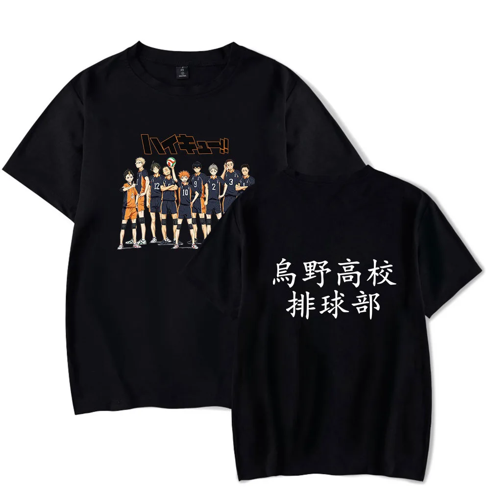 

Anime Haikyuu T shirt Karasuno High School TShirt Volleyball Graphic Cotton Tee Summer Students Leisure Tops Oversized