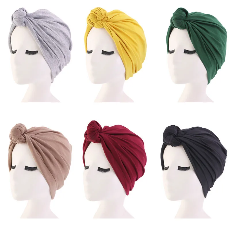 Женская теплая зимняя Осенняя повязка-тюрбан шляпа в богемном стиле эластичная