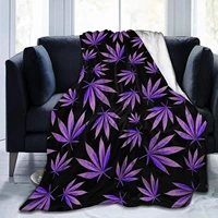 belgala blanket purple weed leaves flannel fleece throw blankets for baby kids men womensoft warm blankets queen size
