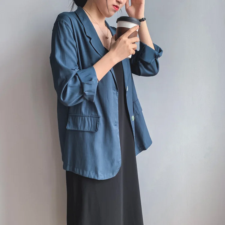 Новинка 2020 женский весенний Блейзер пальто с отложным воротником женское