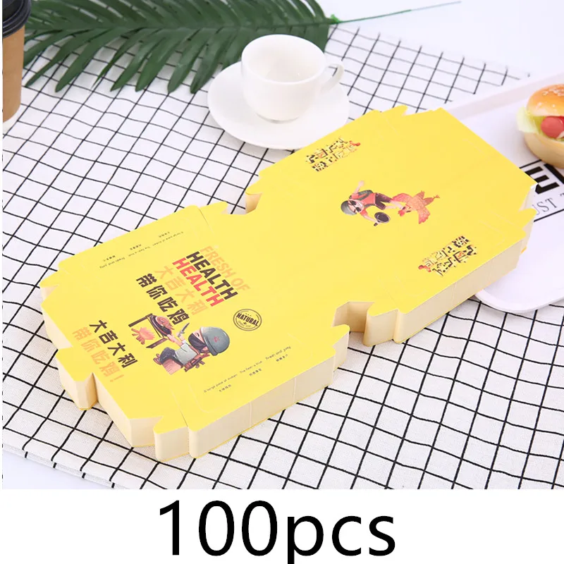 paper box2 100 шт креативная разносная бумага для гамбургера, чашки, вечерние закуски, контейнер для упаковки еды - Цвет: paper box2