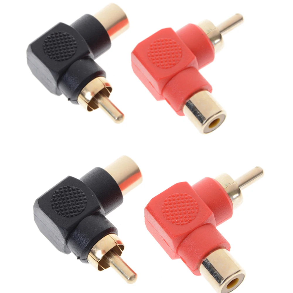 

1/2 Pcs 90 Degree RCA Right Angle Connector Plug Adapters Male To Female M/F 90 Degree Elbow Audio Adapter
