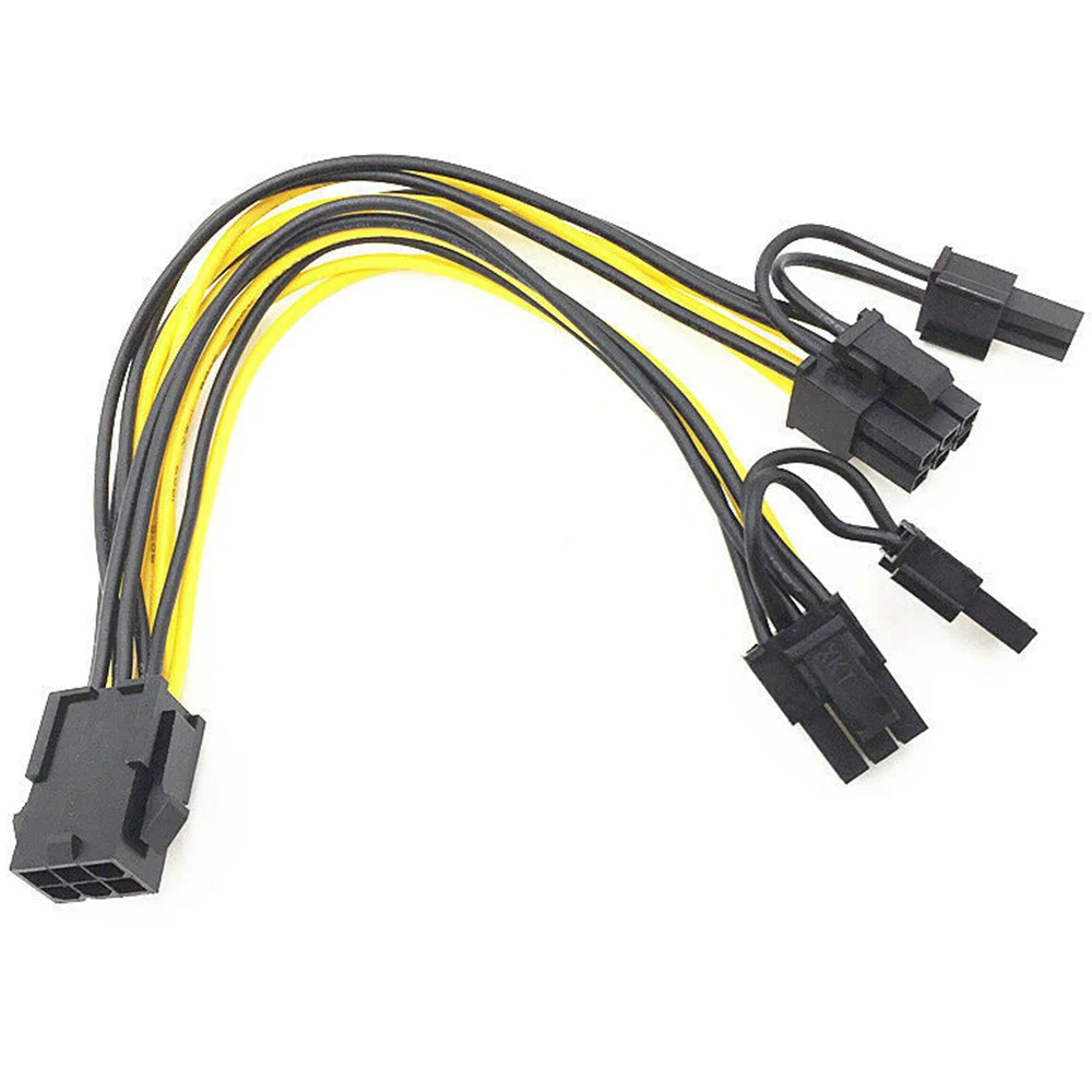 

5/10pcs PCI-E 6-pin to Dual 6+2-pin (6-pin/8-pin) Power Splitter Cable Graphics Card 6Pin to Dual 8Pin PCIE Express Power Cable