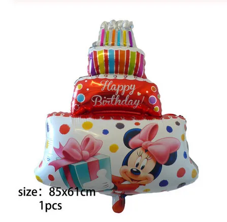 1pcs big red cake Большой красный черный Микки Минни фольгированные шары мультфильм день рождения украшения надувной Гелиевый шар Дети Классические игрушки подарок - Цвет: 1pcs big red cake
