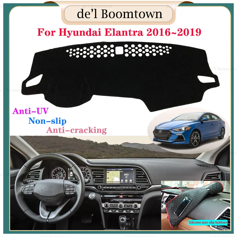 

Car Dashboard Cover Dash Mat For Hyundai Elantra 2016 2017 2018 2019 AD Avante Auto Non-slip Sun Shade Pad Carpet