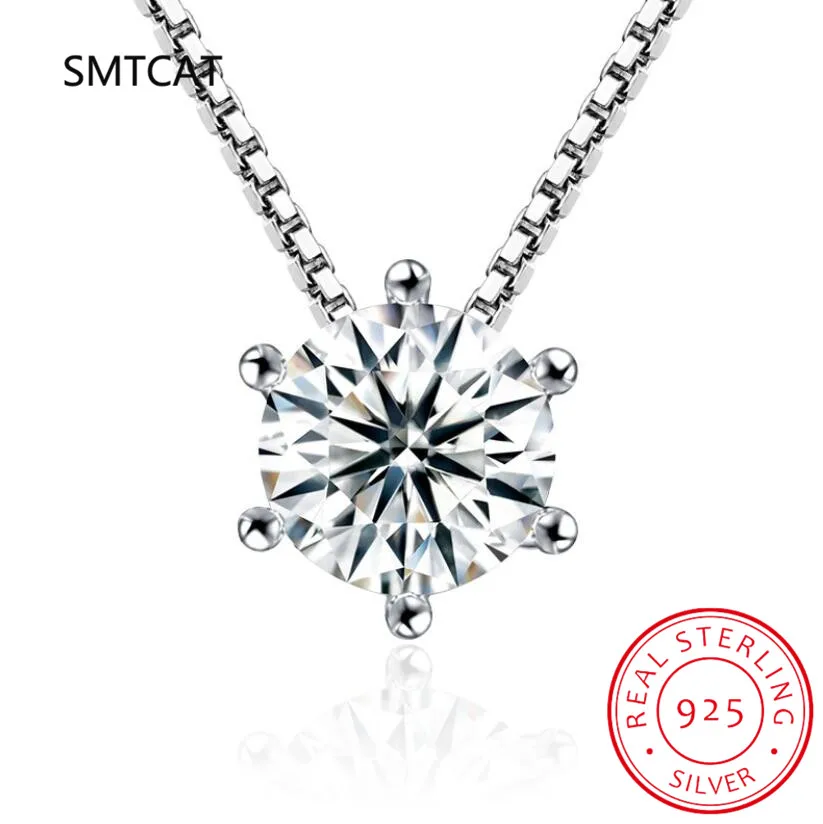 

Цепочка с кулоном Муассанит, серебро 100% пробы, 1 карат