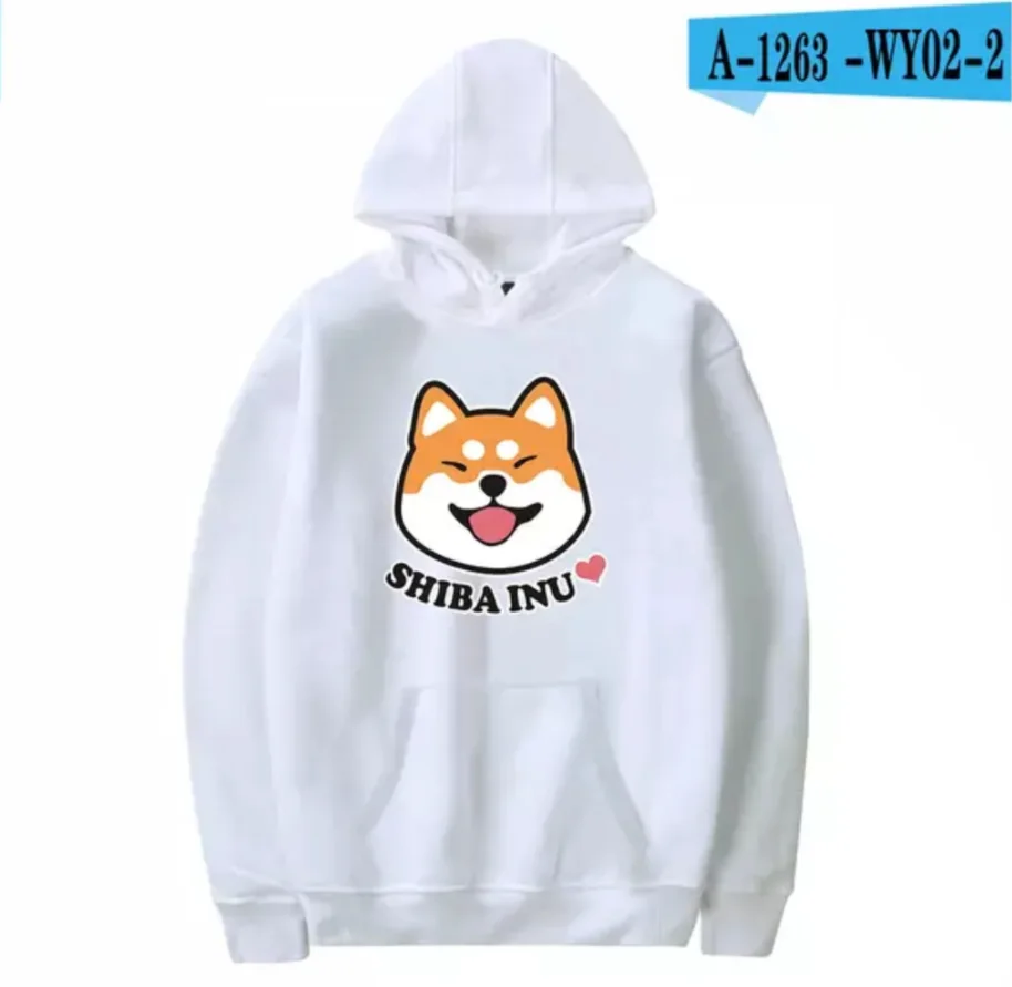

Новинка толстовка с капюшоном Сиба-ину Ullzang Harajuku толстовки для мужчин и женщин милый свитшот в Корейском стиле уличный для мальчиков/девоче...