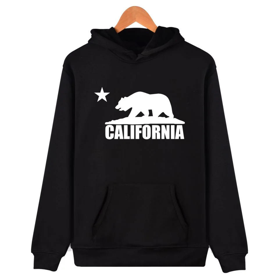 Толстовки с капюшоном в стиле Калифорнии Мужская толстовка зимняя модная