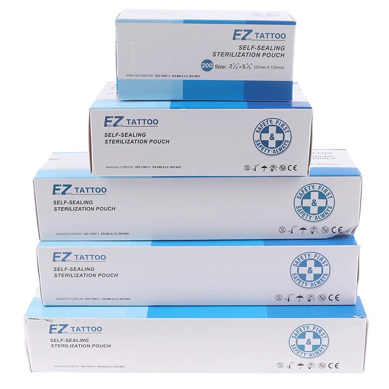 

200pcs/box Self-sealing Sterilization Pouches Bags 5 Sizes Medical-grade Bag DisposableTattoo Accessories Supplies