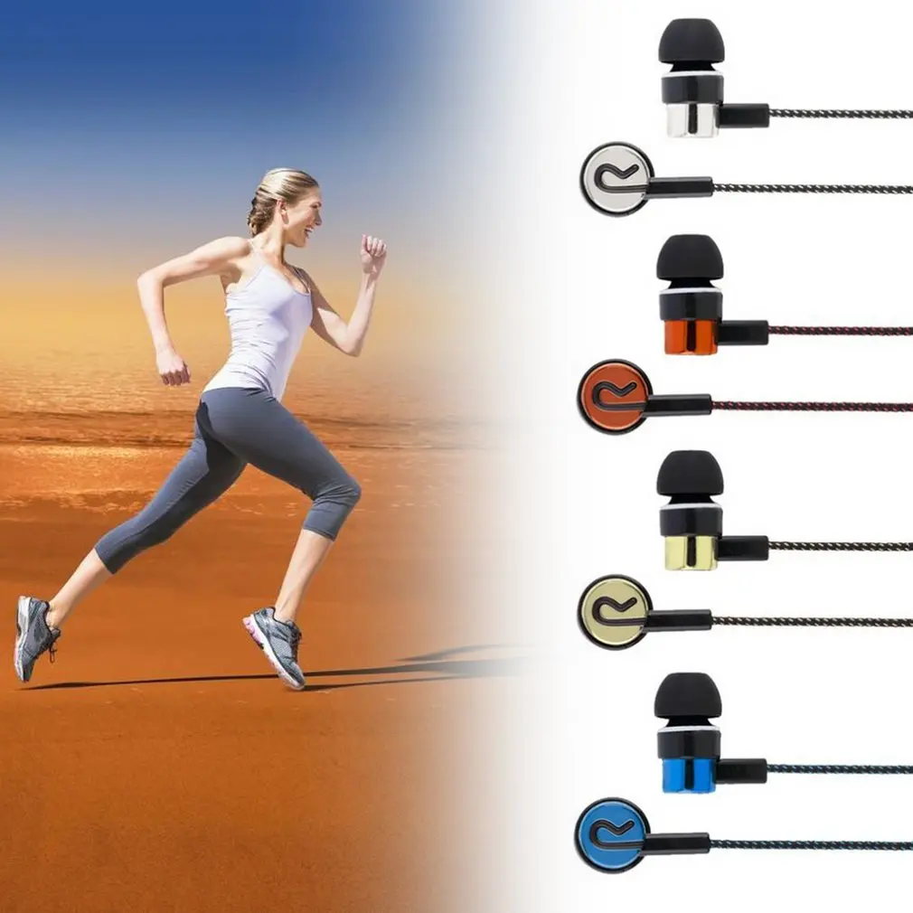 Earphone Braided Wiring Super Bass In Ear Music HIFI Stereo Earbuds Noise Isolating Sport Earphones With Mic | Электроника