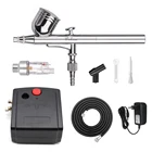 Аэрограф Двойного действия с компрессором, аэрограф, краскопульт, Пескоструйный пистолет, Пескоструйный пистолет для украшения торта, автомобиля, татуировки, ногтей