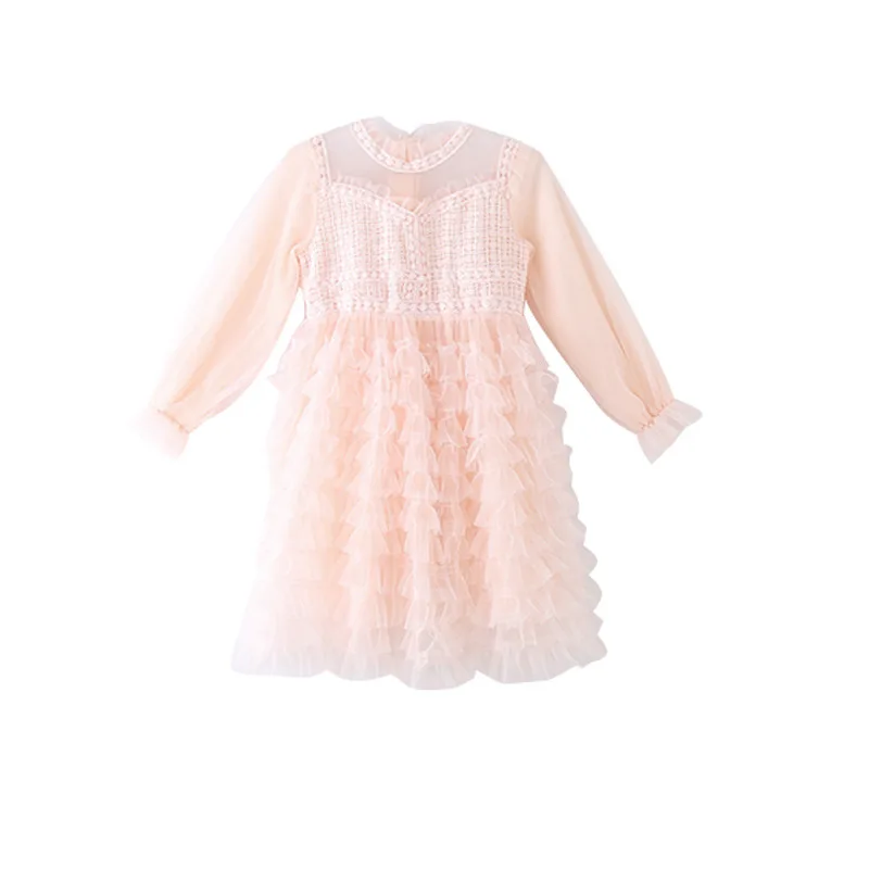 2020 детское кружевное платье для девочек с цветочным узором высококачественные