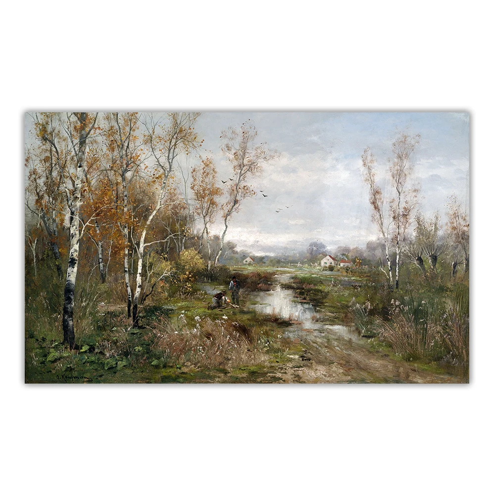 Картина маслом на холсте Адольф Кауфманн Осенний Мор пейзаж эстетическое