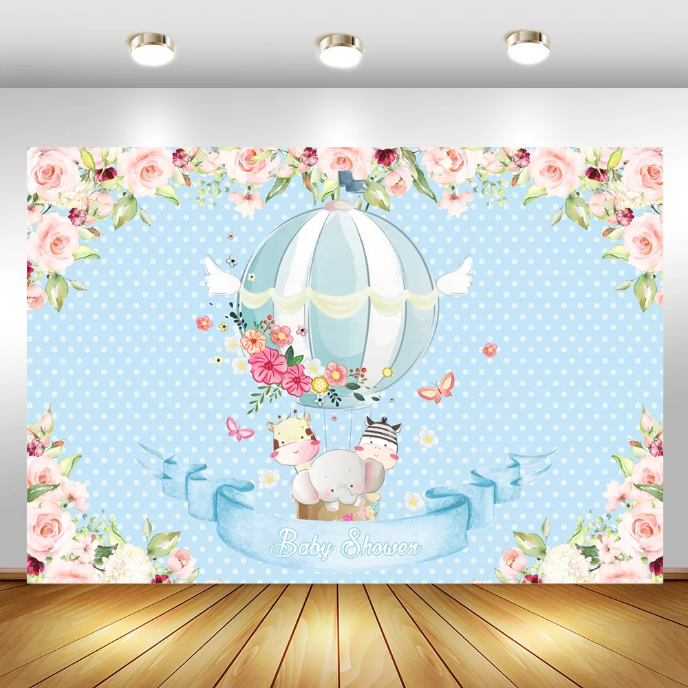 Детский фон для фотосъемки MOCSICKA с воздушным шаром милым животным слоном зеброй