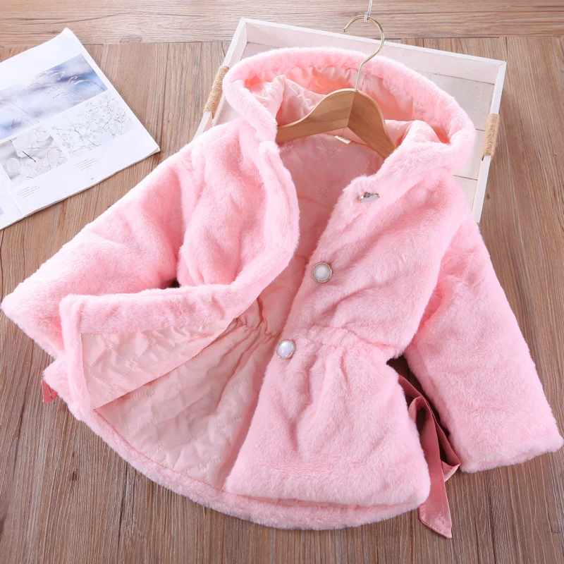 

Faux Fur Coat For Autumn And Winter Girls Add Cotton To Thicken And Warm Pink Coat Jacket Toddler Girl Clothes Infant Overcoat