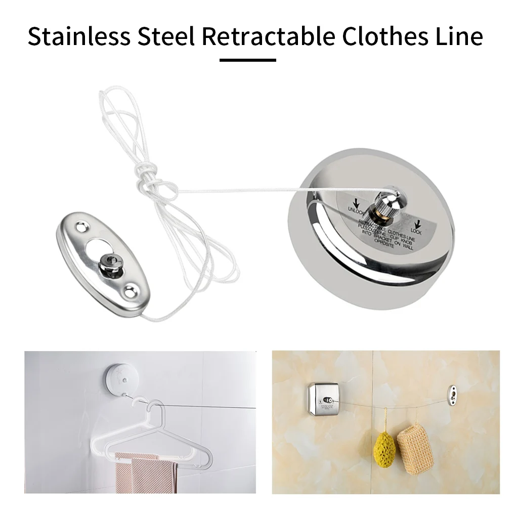 

Clothes Drying Rack Rope Home Storage Stainless Steel Retractable Clotheslines Clothes Dryer Organiser Laundry Hanger