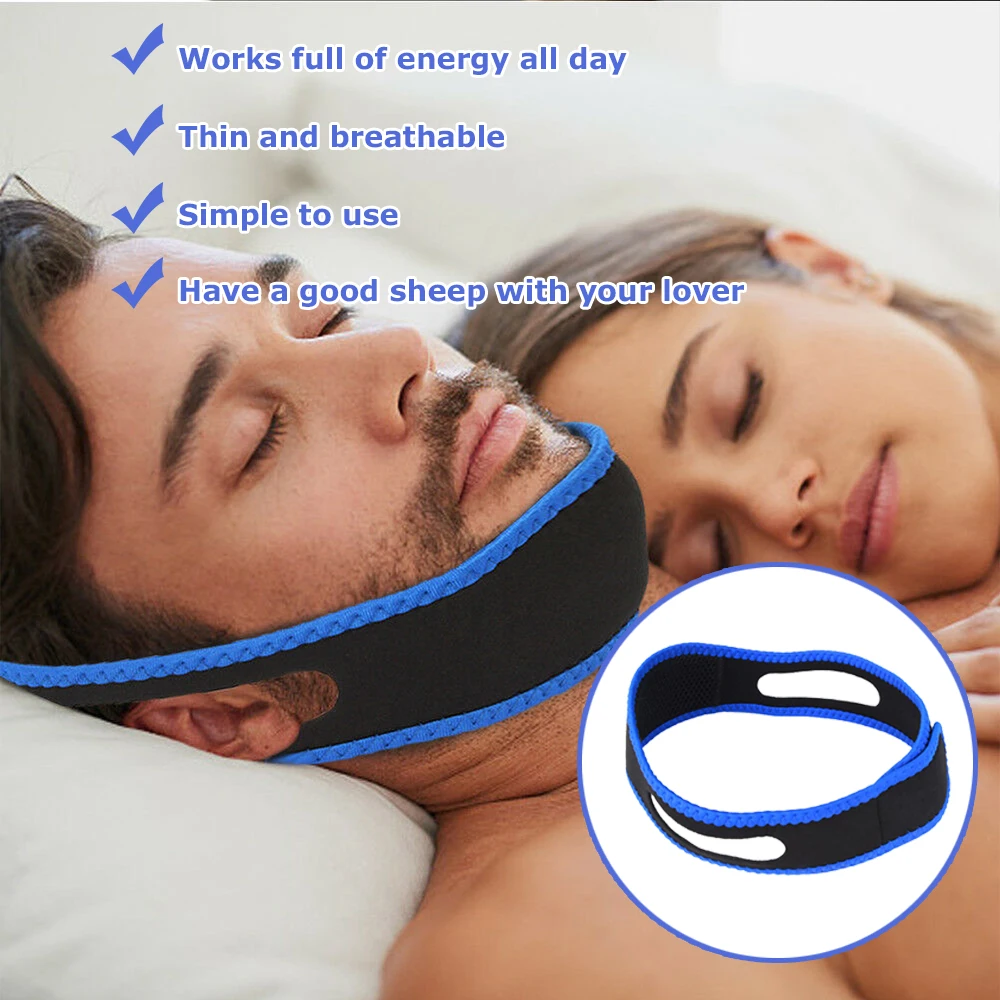 

1pcs/Lot Anti Snoring Chin Strap Stop Snore Belt Better Nose Breath Help Close Mouth Reduce Snore Anti-snoring Support Aid