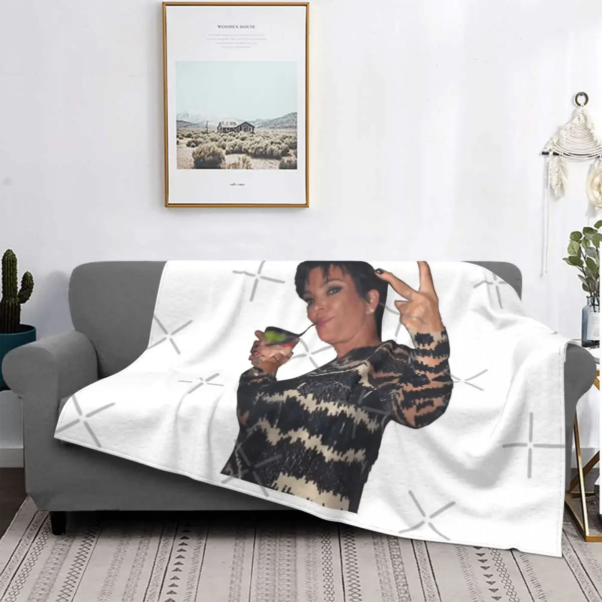 

Kris Jenner-Manta de signo de la Peace, colcha a cuadros, manta de Anime, Sudadera con капуcha, fundas de cama de invierno