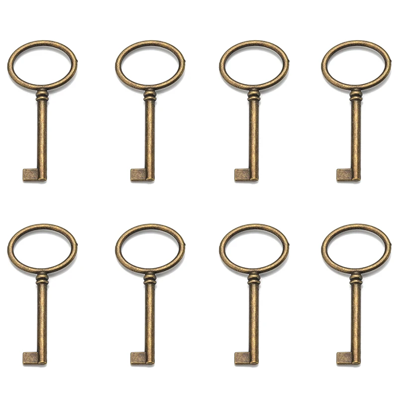 

10pcs/lot 63x30mm Antique Bronze Decorative Key Pendant Vintage DIY Pendant Keychain Metal Charms Decorations Jewelry KeyChain