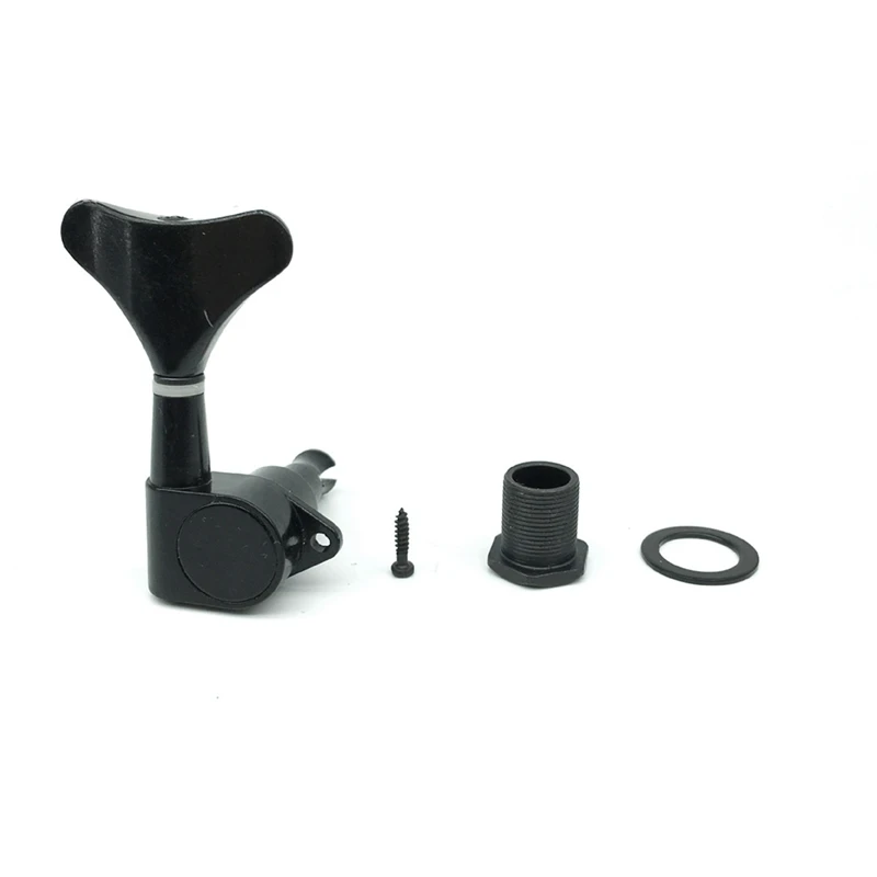 

Sealed Bass Tuning Pegs Machine Heads Electric Guitar 2L2R String Tuners Replacement Parts Pack of 4 Black