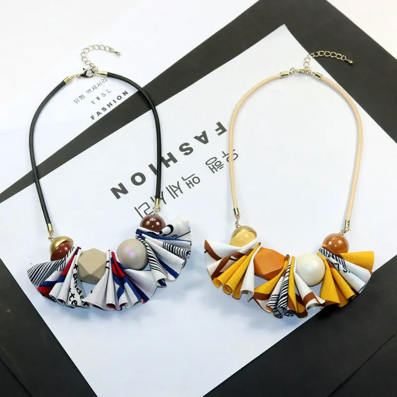 Дешевые Подвески ожерелье ручной работы длинный свитер женские ожерелья ткань